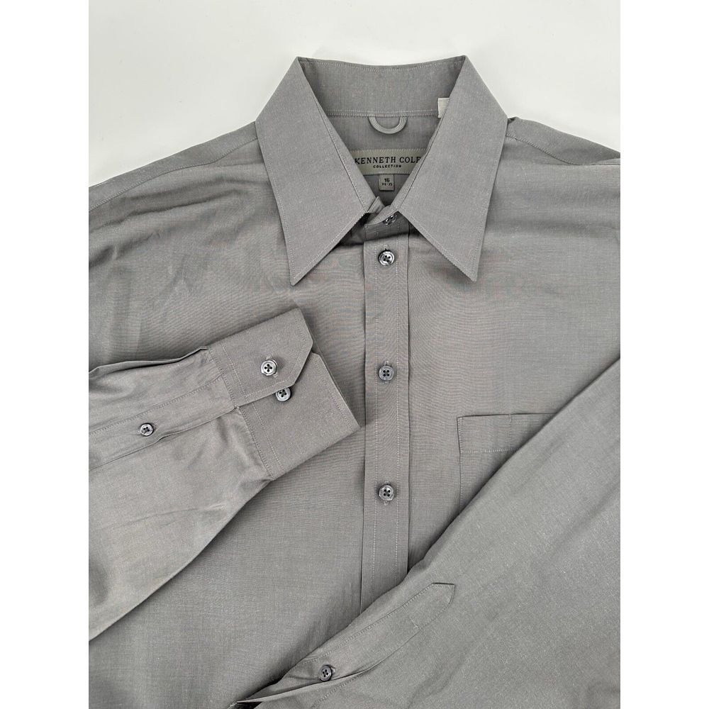 Kenneth Cole Collection Shirt Gray 16 34/35 Long Sleeve Solid Button Up